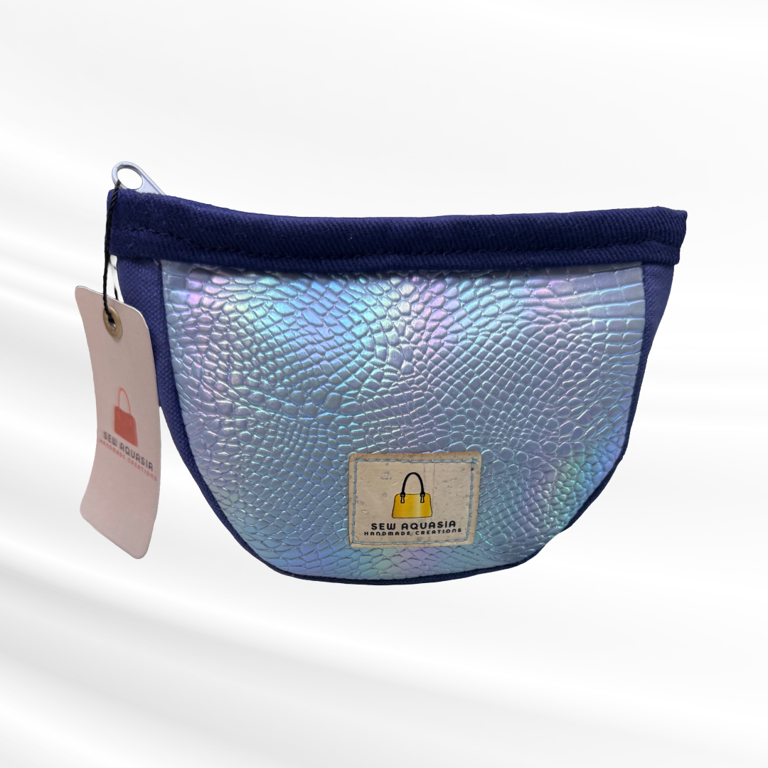 Modern Mini Coin Pouch – Iridescent Croc